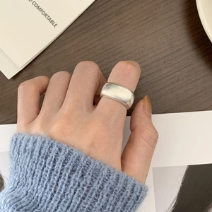 Handcrafted 925 sterling silver ring with polished wide band finish for a modern look