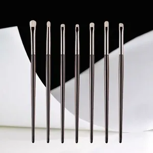 Professional Eye Makeup Brushes Pony Goat Hair Synthetic Fiber Precision Eye Shadow Blending Eyeliner Wood Handle Tool