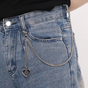 Chaîne De Pantalon En Acier Inoxydable Pendentif Cœur Arbre De Vie Menottes Punk Hip Hop Streetwear Hommes Femmes