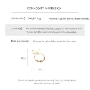 Size information for gold-plated gourd pearl bracelet with length and weight details