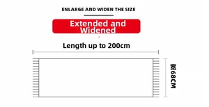 Detailed size chart for winter scarf showing 200cm length and 68cm width dimensions