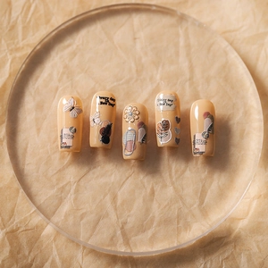 5D stereoscopic 3D butterfly nail stickers with artistic floral designs and lettering