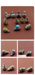 Details zu ethnischen Perlen mit Edelsteinen und Gravuren für Armbänder