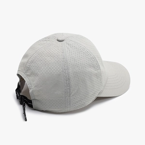 Men's grey quick-dry laser-cut breathable baseball cap with adjustable drawstring