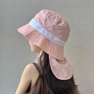 Chapeau de soleil rose pour enfant à séchage rapide avec protège-nuque et maille aérée