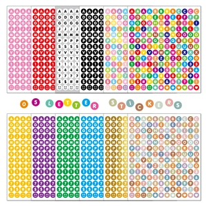 Alphabet Stickers And Numbers Vinyl Waterproof Small Round Dot Decals For Scrapbooking Journal Mailbox Decoration