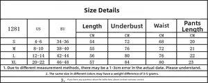 Detailed size guide table for lace chemise sleepwear with US and EU measurement metrics