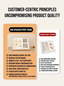 DIY kit including clay, 8 acrylic paints, and tools for pet or baby footprint frames