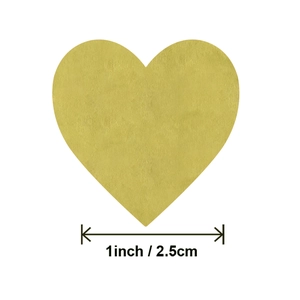 Rotolo di adesivi sigillo a forma di cuore dorato da 1 pollice per pacchi regalo