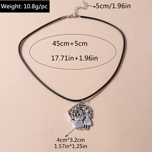 Detailed view of Halloween witch pendant with dimensions 4cm x 3.2cm and weight 10.8g