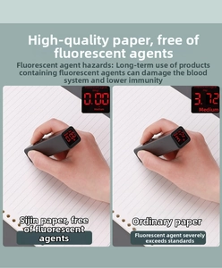 Detection tool comparing fluorescence levels on premium versus standard loose leaf paper