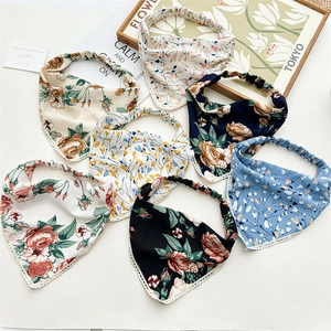 Floral Lace Triangle Headband For Women Boho Fabric Hair Scarf Head Wrap Summer Vintage Print Headwear Hair Accessory