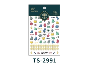Stickers nail art 5D chat de dessin animé avec fleurs et motifs félins mignons
