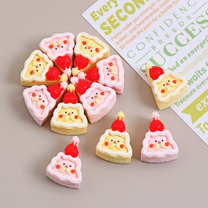 Miniatur Weihnachtsmann Erdbeerkuchen Harzanhänger für DIY Bastelarbeiten und Deko