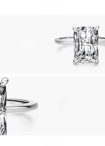 Macro shot showing the S925 hallmark on polished sterling silver band with zircon