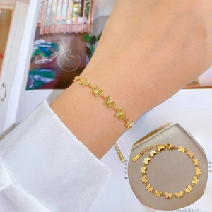 Butterfly Link Bracelet Stainless Steel Hollow Out Adjustable Minimalist Vintage Jewelry For Women