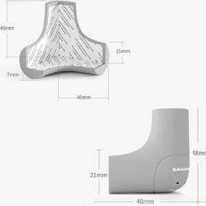 Dimensioni dettagliate del paraspigoli in silicone per bambini con nastro adesivo