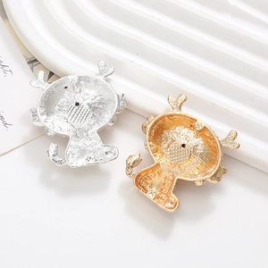 Golden and silver dragon alloy accessories with diamond accents for phone case and DIY crafts