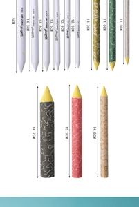 Various sizes of paper blending stumps for sketching with length measurements in CM
