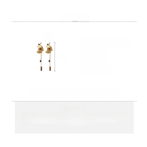 Detailed view of tiger eye leaf tassel earrings with measurements and material specs