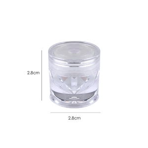 Barattolo in plastica da 2,8 cm per polvere unghie magnetica con base diamantata