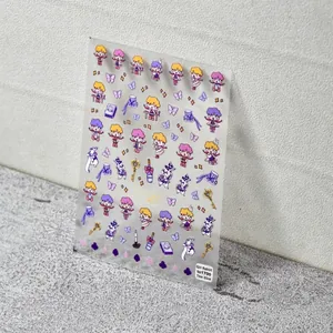 Autocollants À Ongles Cartoon Ultra Minces Auto-Adhésifs Style Japonais 5D Relief Manucure DIY Décorations Pour Filles Femmes