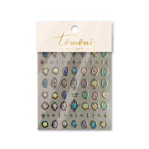 Retro Japanese gold foil nail art stickers MS-266 with vintage gem and star patterns