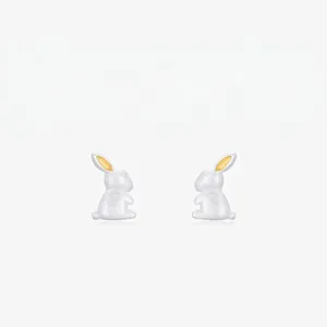 Orecchini Coniglio Carino Argento Sterling 925 Opaco Gioielli Animale Per Donne Ragazze Elegante Minimalista Gioielli