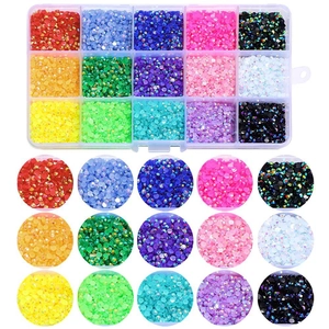 Platte hars steentjes in 15 levendige kleuren voor nagelkunst en DIY sieraden maken