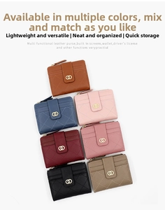 Close-up of small quilted wallets with gold rings and zippers in multiple colors