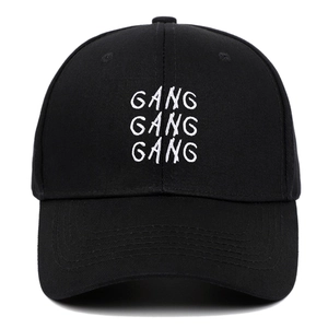 Baseball Cap Cotton GANG Letter Embroidery Curved Brim Adjustable Sun Protection Fashion Dad Hat For Men Women