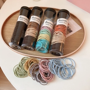 Handmade high-elasticity braided hair ties in colorful set with textured finish