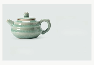 Detail of Ru kiln ceramic teapot with ice crackle glaze and small spout design