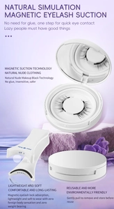 Detailansicht des magnetischen Wimpern-Sets mit weißem Spiegeletui und Applikator