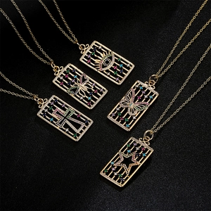 18K gold plated necklaces featuring eye butterfly star pendants with colored zircons