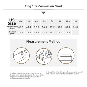 Sizing chart and measurement guide for double-row diamond titanium steel rings