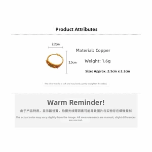 Detailed specs of the 24k gold floral ring featuring dimensions, weight and material info