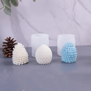 Pine Cone Shape Silicone Candle Mold 3D DIY Aromatherapy Wax Craft Tool For Christmas Decor Easy Demolding Soft