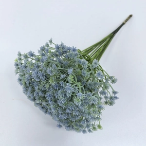 Close-up of blue gypsophila artificial flowers for wedding decoration and floral arrangements