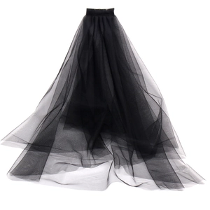 Elegant multi-layered black tulle tutu skirt with lightweight mesh for wedding and party wear