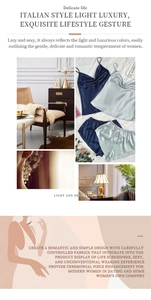 Détail de l'ensemble caraco et short en satin avec texture soyeuse en bleu foncé et gris