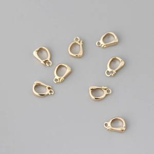 Macro shot of 18k gold plated lever back earring hooks for DIY jewelry making