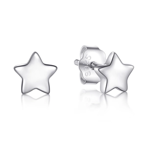 Nahaufnahme von S925 Sterlingsilber Stern-Ohrsteckern mit kleinem 925 Echtheitsstempel