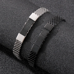 Herren Armband Edelstahl Netzgewebe Industriestil Titanstahl Geometrische Kette Schmuck Accessoires Geschenk