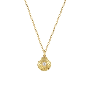 Collier Pendentif Coquillage en Argent Sterling 925 Avec Perle d'Eau Douce Or Argent Chaîne S925 Bijoux Femme Cadeau