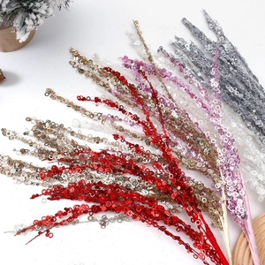 Sparkling multicolored glitter branch sticks for Christmas and wedding floral arrangements