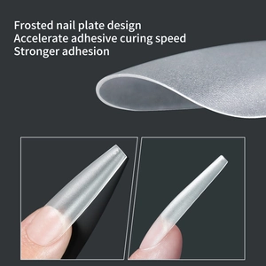 Extra long frosted coffin nail tips with flexible and seamless matte finish design