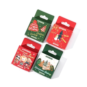 Christmas themed boxed sticker set with cute animal and holiday patterns for DIY planners