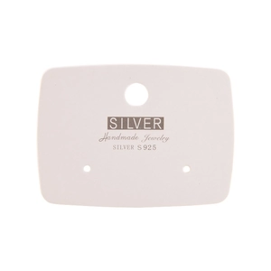 White cardboard jewelry display card for S925 silver handmade necklaces and earrings