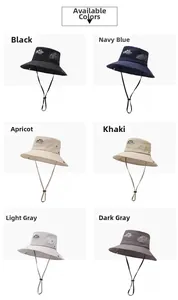Vue détaillée des chapeaux de soleil à séchage rapide avec filet et cordon réglable